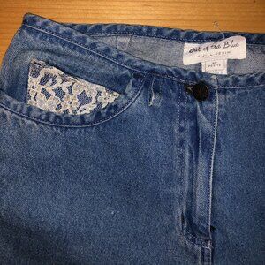 J. Jill out of the blue denim with white lace trim